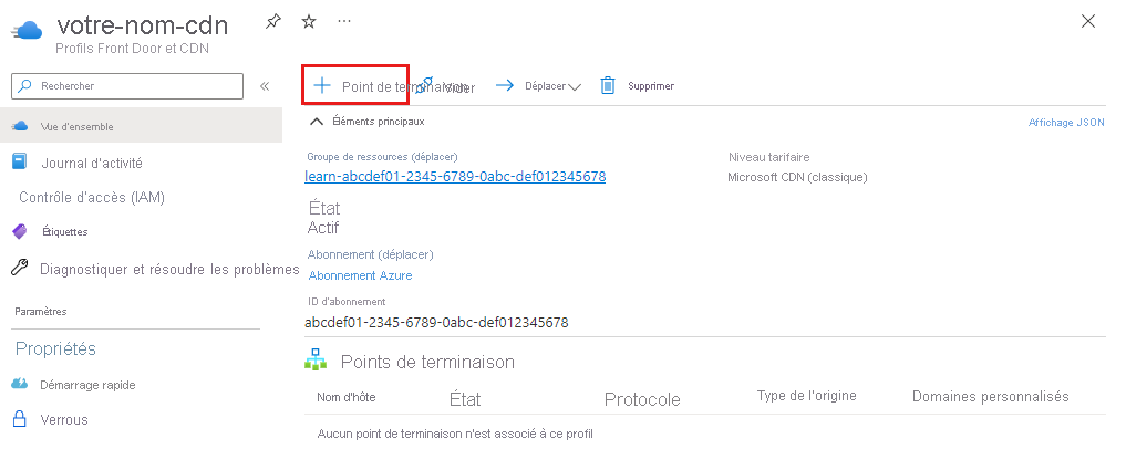 Screenshot of add an endpoint button from the CDN overview page.