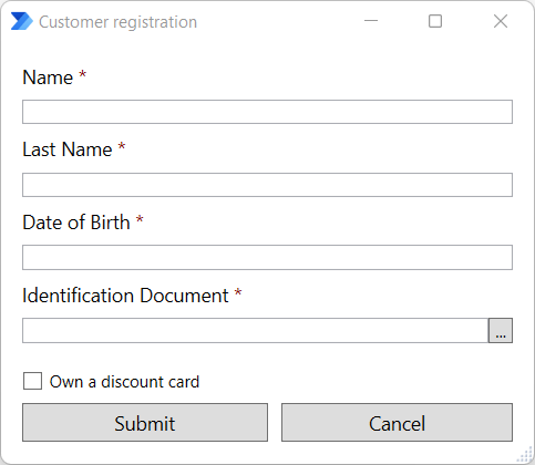 Capture d’écran d’un formulaire personnalisé.