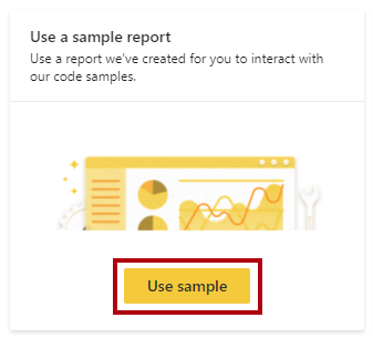 Image montrant le bouton Utiliser l’exemple mis en surbrillance dans la boîte de dialogue Utiliser un exemple de rapport.