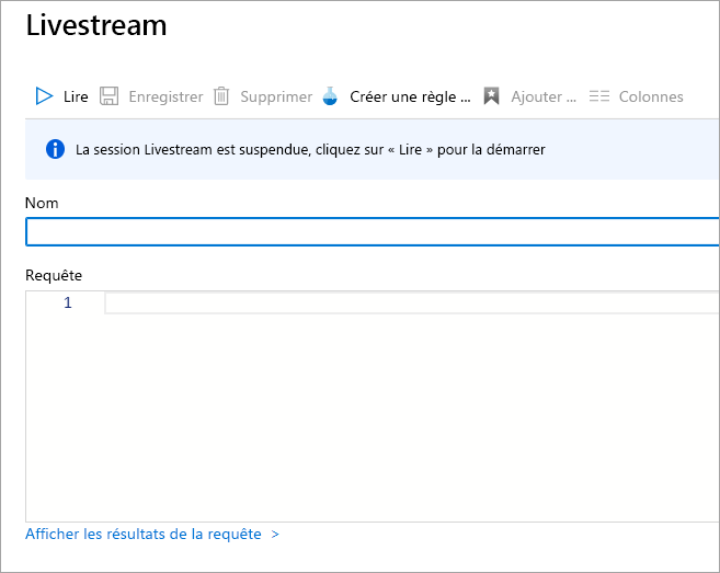 Screenshot that shows the livestream creation page in Microsoft Sentinel.