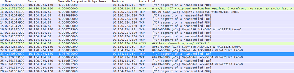 Dans Wireshark, la colonne « Delta de temps par rapport au cadre affiché précédent » peut être effectuée en cliquant avec le bouton droit sur le champ du même nom dans les détails du cadre et en sélectionnant Ajouter en tant que colonne.
