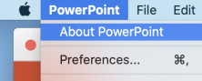 Sélection de l’option PowerPoint dans le menu.