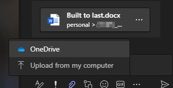 Capture d’écran du fichier partagé à partir de OneDrive ou chargé à partir de l’ordinateur.