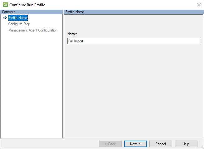 Capture d’écran de la page Configurer le profil d’exécution 1