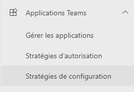 Stratégies de configuration des applications.
