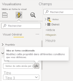Screenshot showing the Power BI Desktop conditional formatting option.