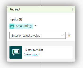 Capture d’écran du canevas de création montrant la sélection de la variable à partir de la liste des options.