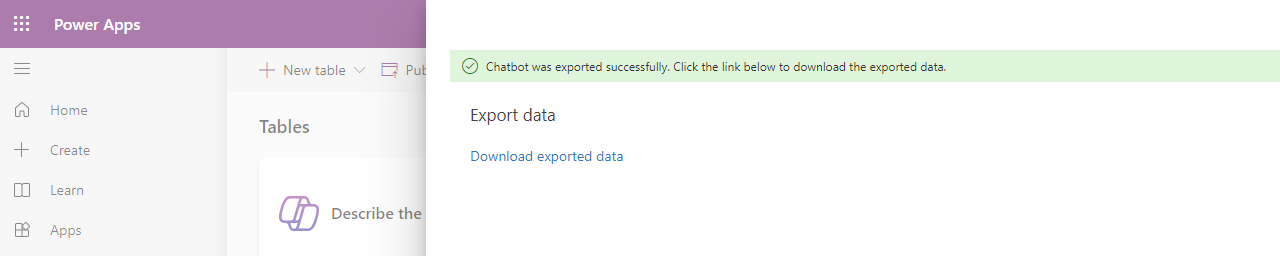 Téléchargez les données exportées.