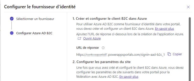 Configurer l’application Azure AD B2C.