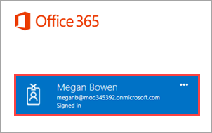 Connecté en tant que Office 365.