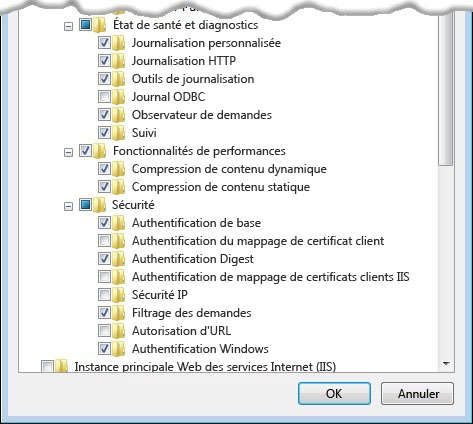Deuxième partie de la liste des fonctionnalités Windows