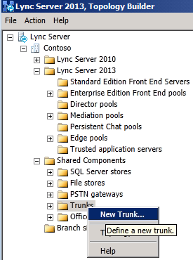 Écran de structure de fichiers Lync Server Topology Builder Lync