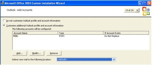 Configuration du compte de messagerie Internet dans Office 2003