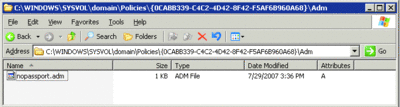 Figure 11 Fichier ADM importé manuellement