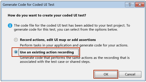 Créer un test codé de l'interface utilisateur à partir de l'enregistrement des actions