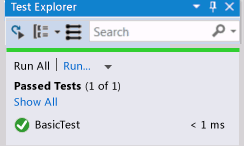 Unit Test Explorer - Basic Test passed