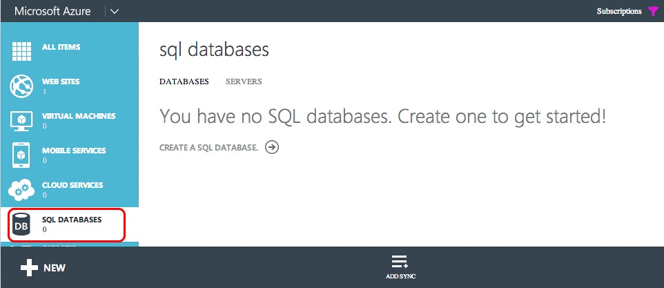 Liste de bases de données SQL Azure