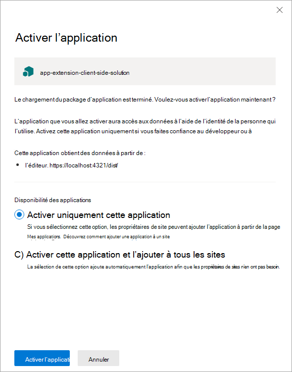 Opération d’approbation dans le téléchargement du catalogue d’applications