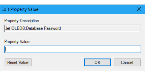 Spécifier le mot de passe Access, écran 2