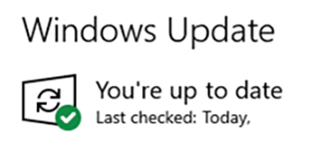 Windows Update notification « Vous êtes à jour ».