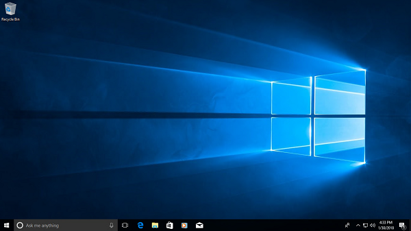 Capture d’écran de la deuxième phase de démarrage 3 qui montre le bureau Windows.