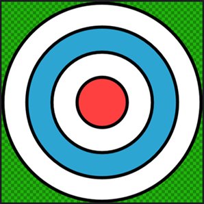 "Bullseye" target with transparency shown in green