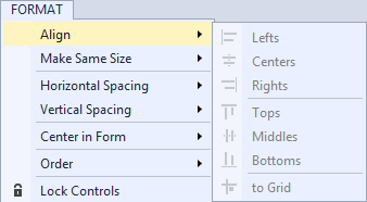 Visual Studio Format menu