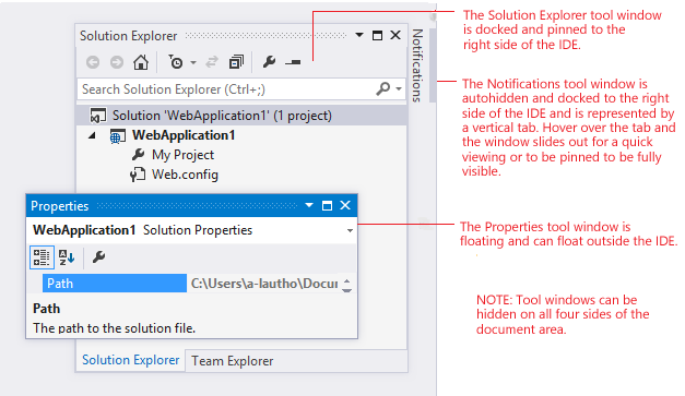 Tool window states in Visual Studio