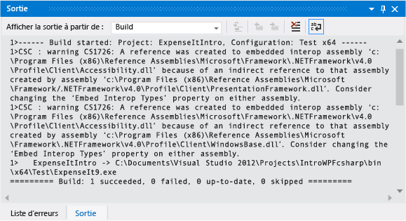 Output Window Visual C#