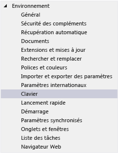 Display keyboard shortcuts in Options dialog box