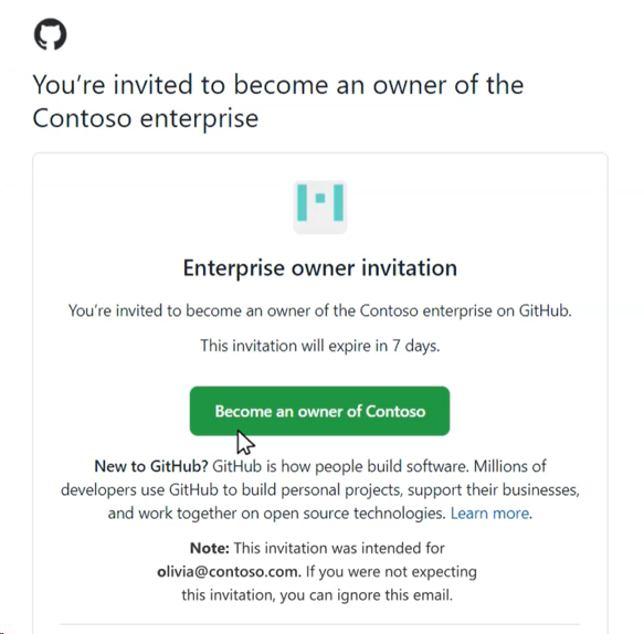 Acceptez l’invitation de GitHub