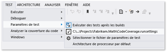 Test settings menu with custom settings file in Visual Studio 2017