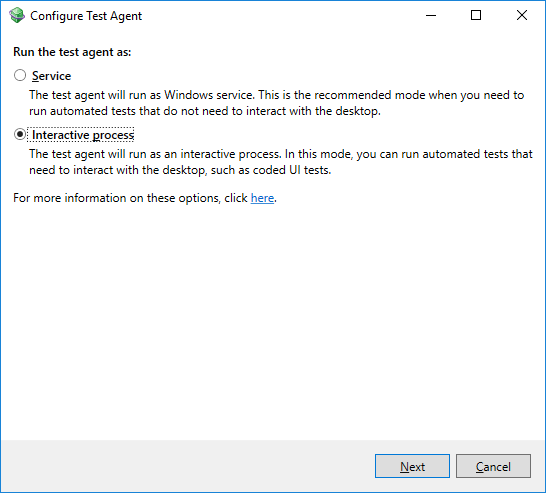 Configure Test Agent for Visual Studio