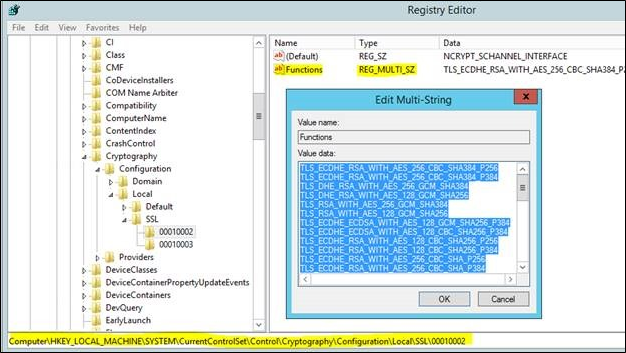 Capture d’écran de l’Éditeur de Registre montrant la boîte de dialogue Modifier une chaîne multiple pour le dossier 00010002.