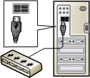 Image of MultiPoint server USB hub connection