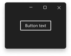 Fenêtre avec un bouton utilisant la couleur de visage 3d et le texte du bouton à l’aide de la couleur de texte du bouton.