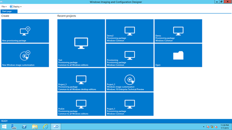 Designer de configuration et d’acquisition d’images Windows.