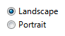 capture d’écran des cases d’option paysage/portrait 