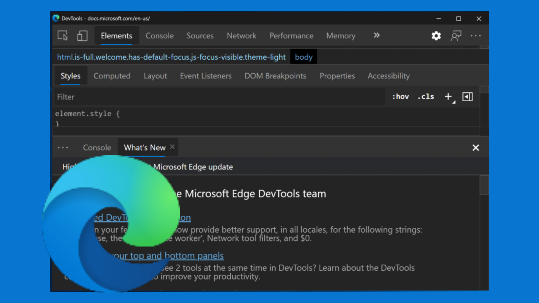 Icône des outils de développement Microsoft Edge