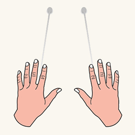 Conception symétrique pour les rayons avec les mains