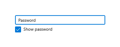 Zone de mot de passe avec un bouton d’affichage personnalisé