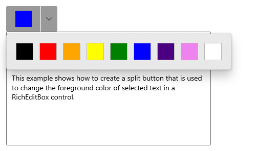 Un bouton partagé pour sélectionner la couleur de premier plan