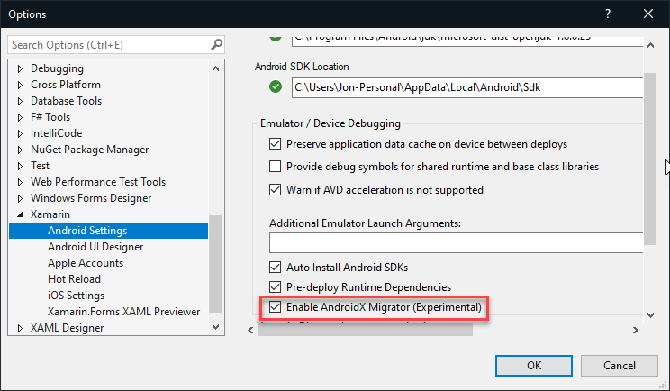 Activer AndroidX Migrator