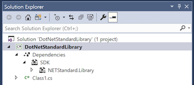 NETStandard.Library dans le projet Project