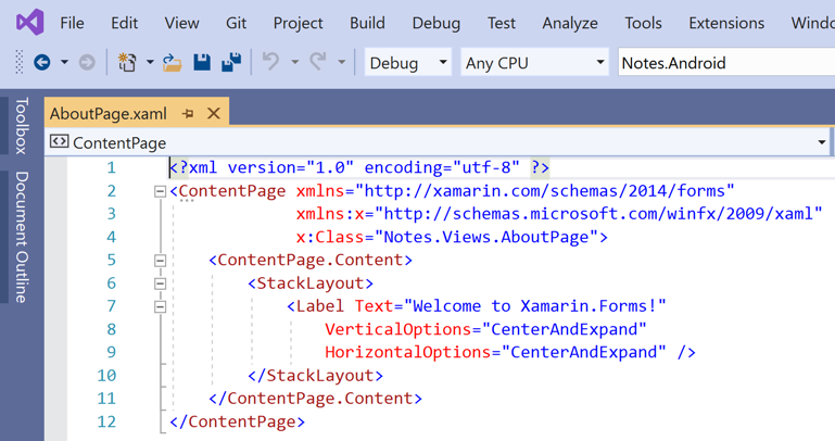 Ouvrir AboutPage.xaml