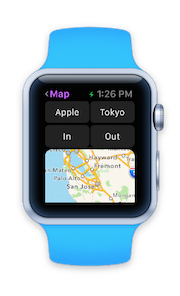 Interface de carte Apple Watch