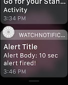 Cette capture d’écran montre l’objet AlertTitle affiché dans la liste des notifications