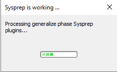 Screenshot showing that sysprep is working