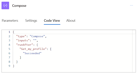 Captura de pantalla da vista de código da tarxeta de acción Compose.