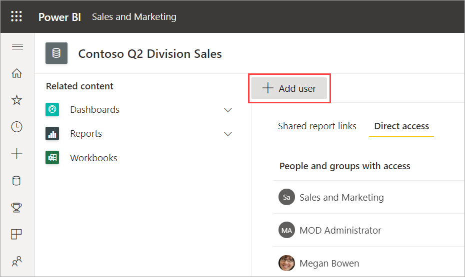 Screenshot that shows where to select Add user.